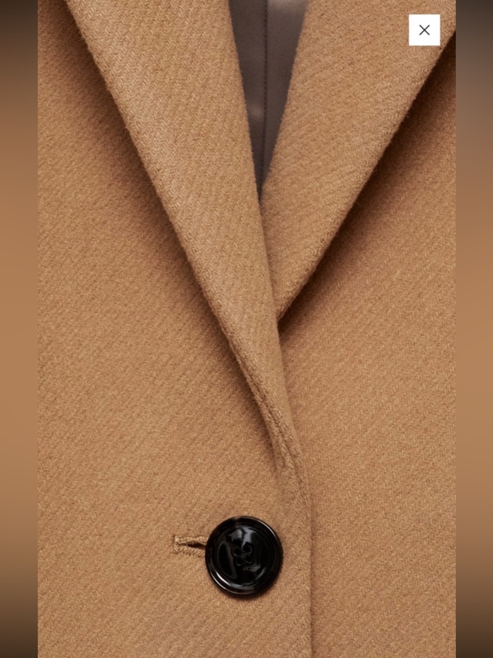New Mango tailored long wool blend camel coat size M - Picture 4 of 12